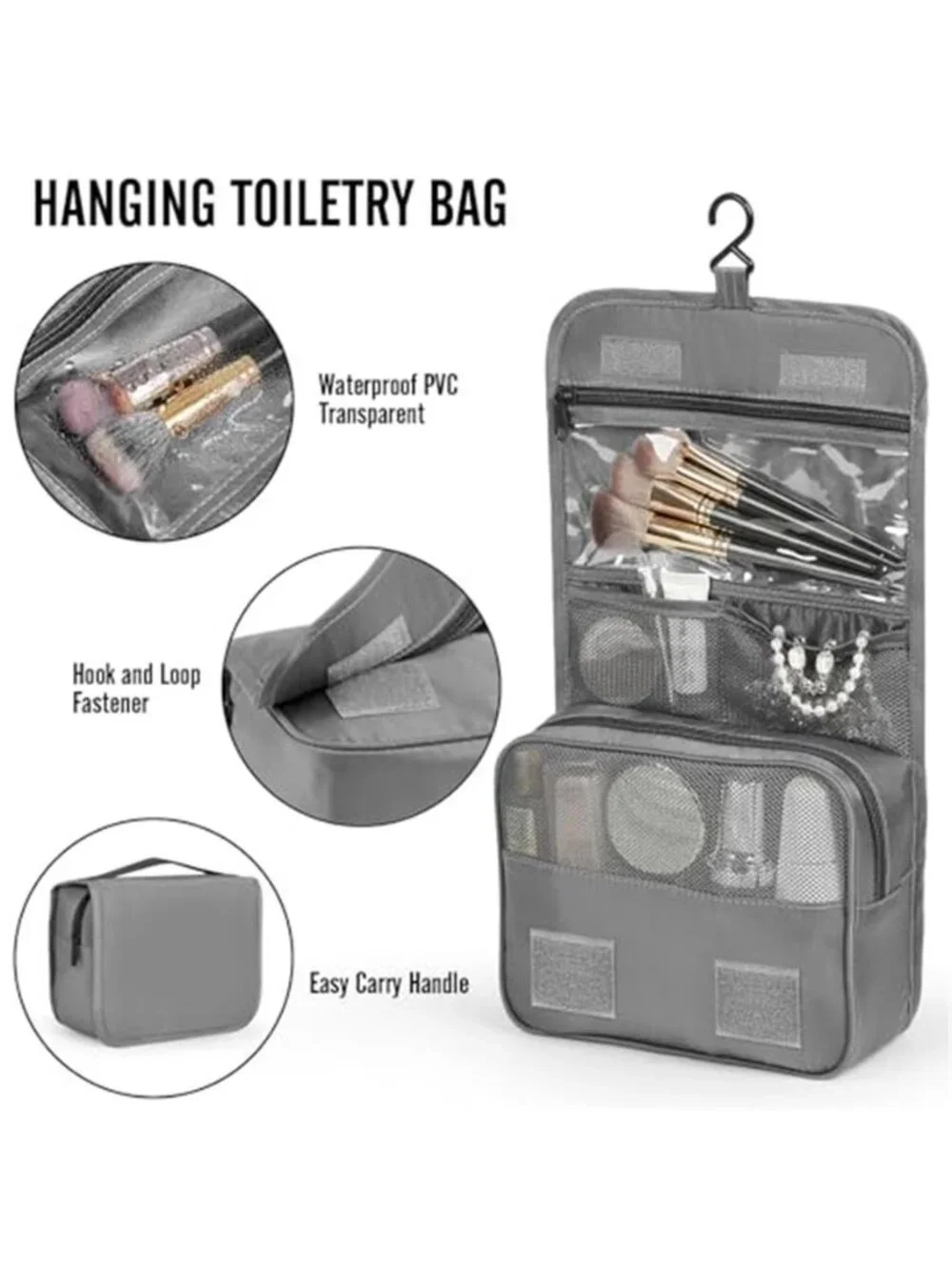 Packing Cubes 8 Piece Travel Suitcase Organizer Set Gray Luggage Storage Bags